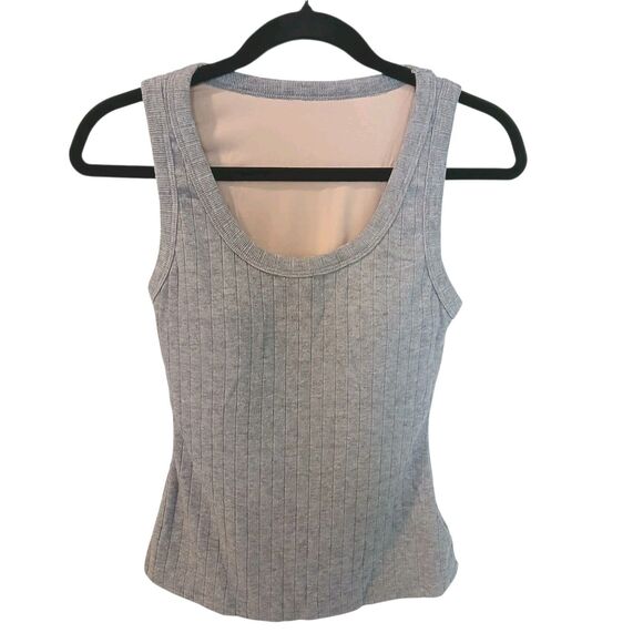 NWT Ogl Move Wide Rib Scoop Brami Tank Small Built-in Bra Stretch Minimalist - Picture 1 of 8